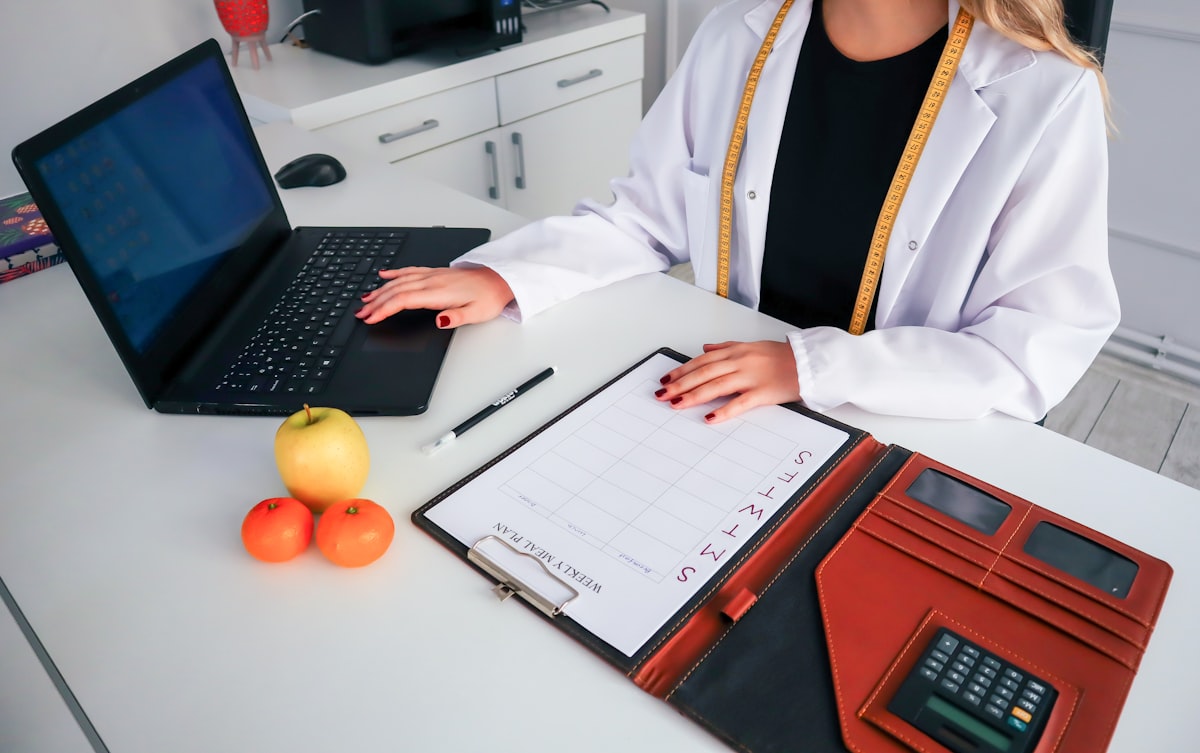 Nutritionist reviewing eye health dietary information